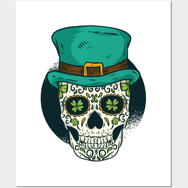 St. Patrick's Sugar Skull Wall Art by madeinchorley